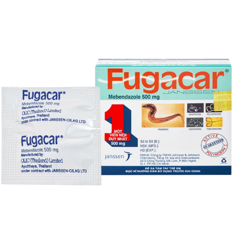 Thuốc tẩy giun FUGACAR TAB 500MG không vị