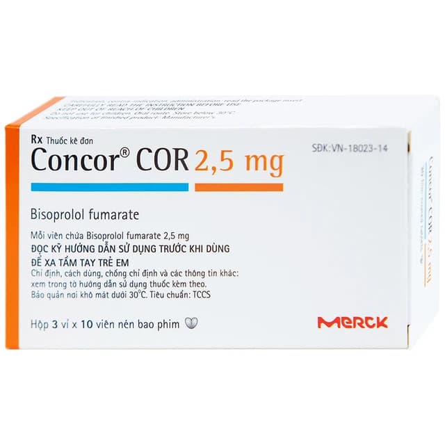 Thuốc Concor Cor 2.5mg điều trị suy tim mãn tính