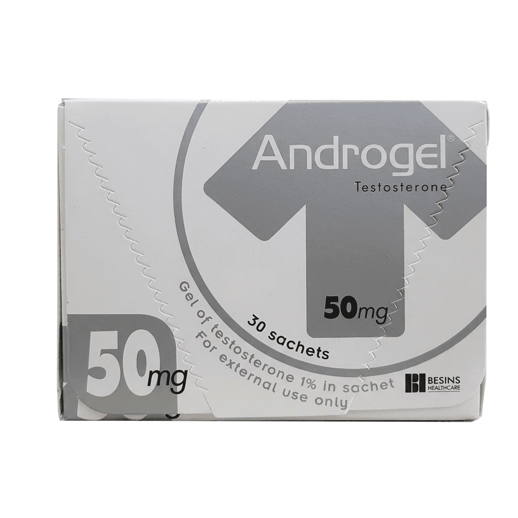 Gel bôi da Androgel 50mg/5g hỗ trợ điều trị thiểu năng tuyến sinh dục nam giới