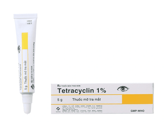 Thuốc mỡ tra mắt TETRACYCLIN 1% trị nhiễm khuẩn mắt
