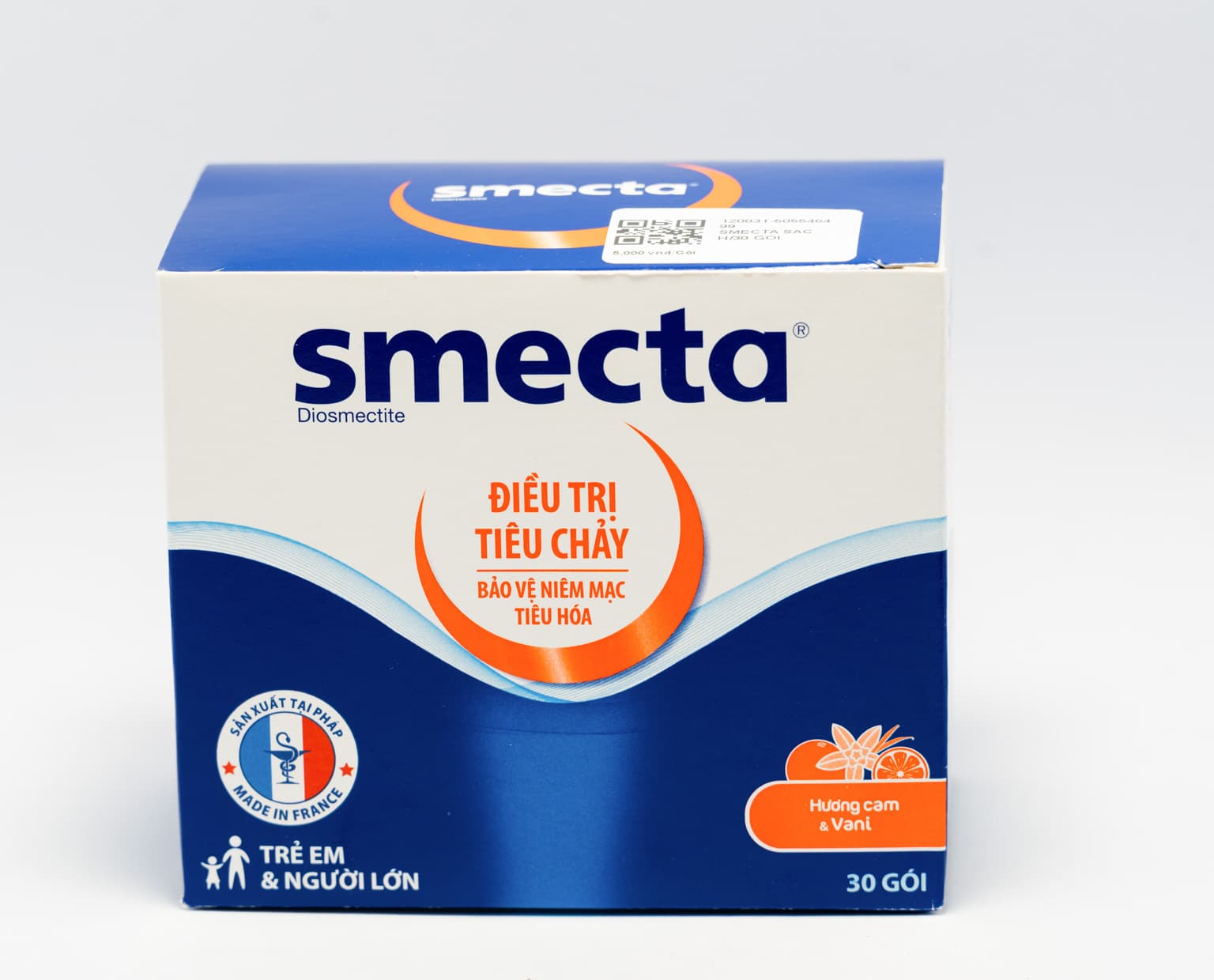 Thuốc bột pha hỗn dịch uống Smecta hương cam & vani điều trị tiêu chảy