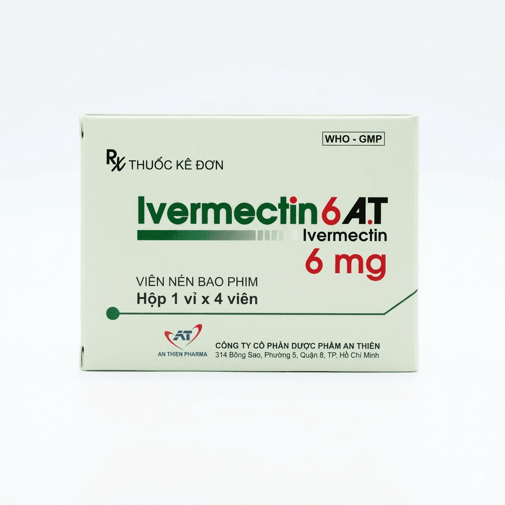 Viên nén Ivermectin 6mg A.T hỗ trợ điều trị bệnh nhiễm ký sinh trùng