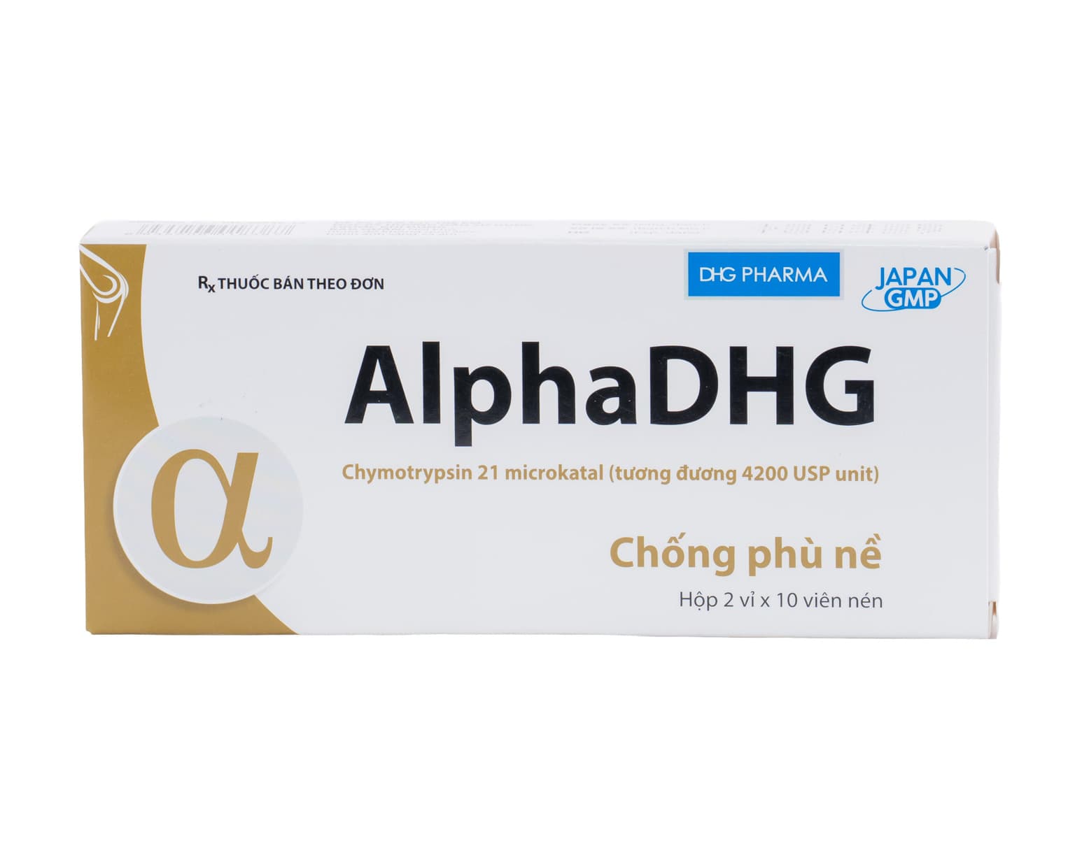 ALPHA CHYMOTRIPSINE DHG điều trị phù nề sau chấn thương, phẫu thuật, bỏng