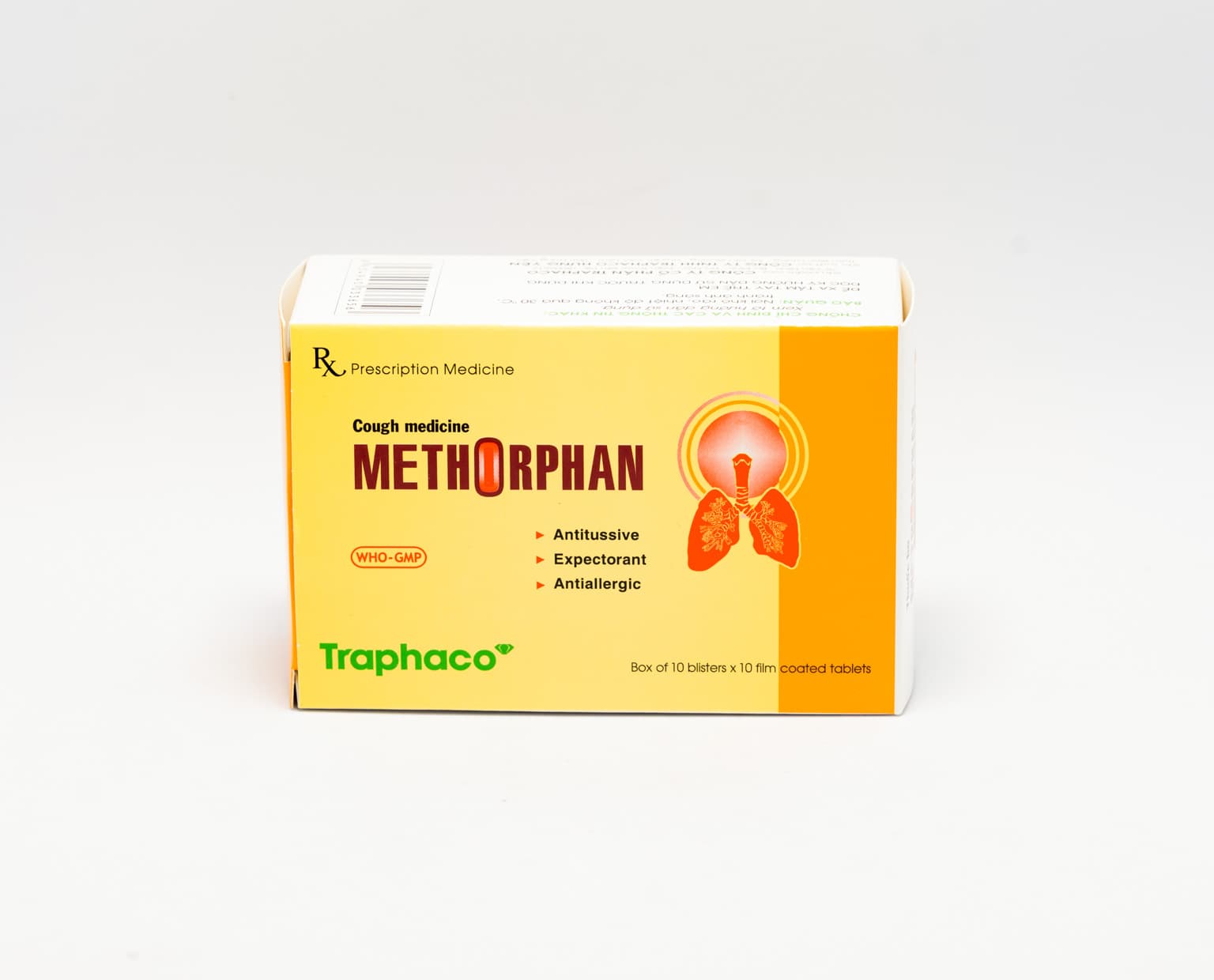 METHORPHAN - Thuốc cắt cơn ho, điều trị long đờm, chống dị ứng