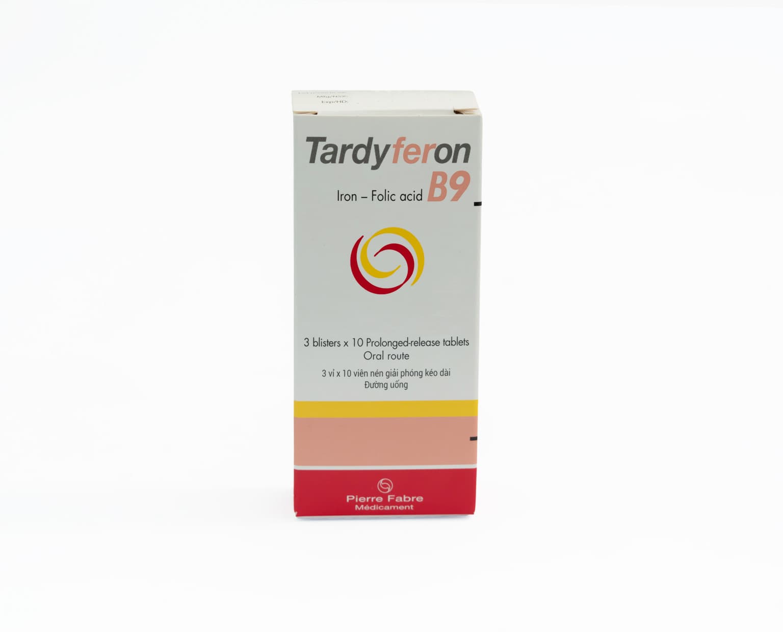 TARDYFERON B9 dự phòng thiếu sắt và acid folic